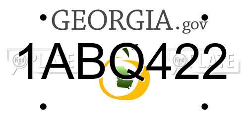 1ABQ422 Georgia License Plate