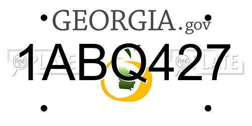 1ABQ427 Georgia License Plate