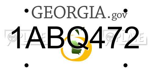1ABQ472 Georgia License Plate