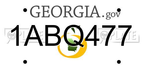 1ABQ477 Georgia License Plate