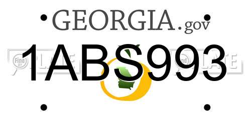 1ABS993 Georgia License Plate