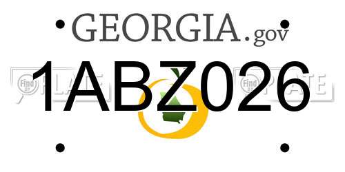 1ABZ026 Georgia License Plate