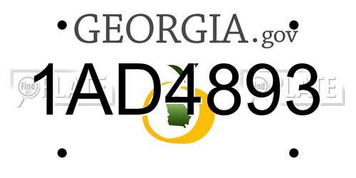 1AD4893 Georgia License Plate