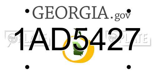 1AD5427 Georgia License Plate