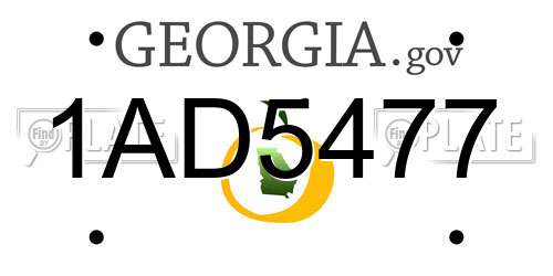 1AD5477 Georgia License Plate