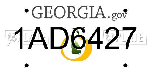 1AD6427 Georgia License Plate