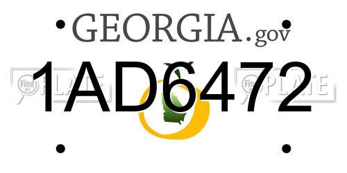 1AD6472 Georgia License Plate