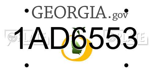 1AD6553 Georgia License Plate