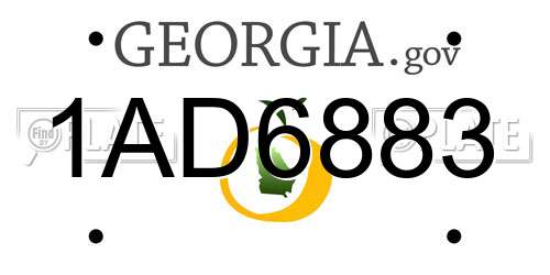 1AD6883 Georgia License Plate