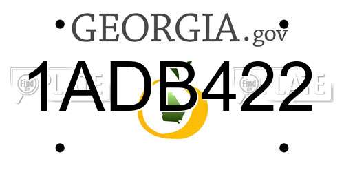 1ADB422 Georgia License Plate