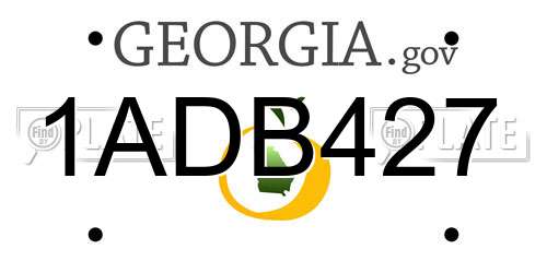 1ADB427 Georgia License Plate