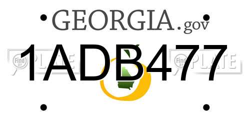 1ADB477 Georgia License Plate