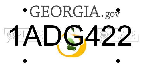 1ADG422 Georgia License Plate