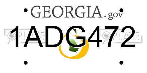 1ADG472 Georgia License Plate