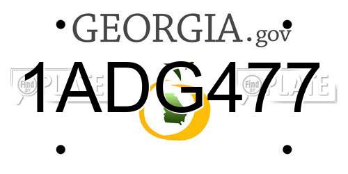 1ADG477 Georgia License Plate