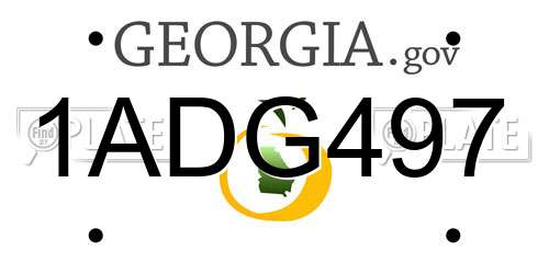 1ADG497 Georgia License Plate