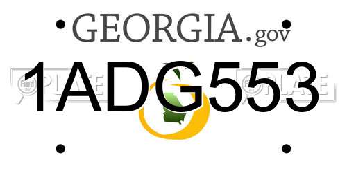 1ADG553 Georgia License Plate