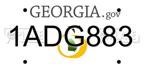 1ADG883 Georgia License Plate