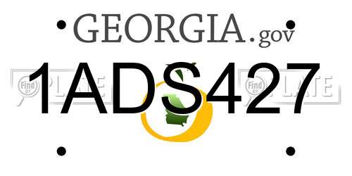 1ADS427 Georgia License Plate