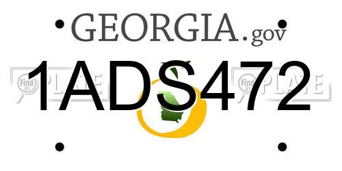 1ADS472 Georgia License Plate