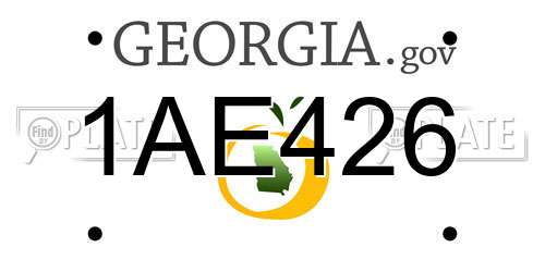1AE426 Georgia License Plate