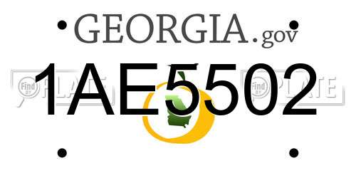 1AE5502 Georgia License Plate