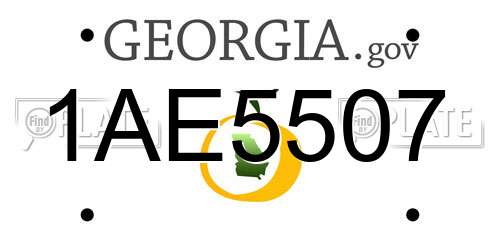 1AE5507 Georgia License Plate