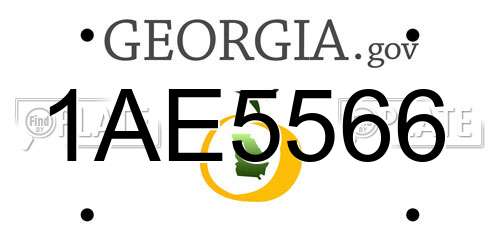 1AE5566 Georgia License Plate