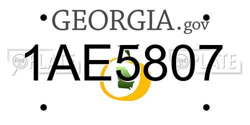 1AE5807 Georgia License Plate