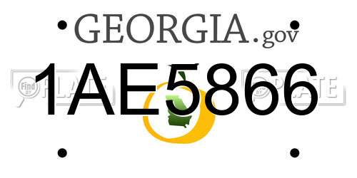 1AE5866 Georgia License Plate