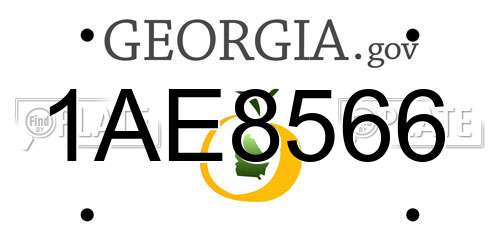 1AE8566 Georgia License Plate