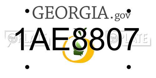 1AE8807 Georgia License Plate