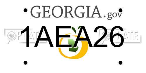 1AEA26 Georgia License Plate