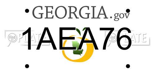 1AEA76 Georgia License Plate