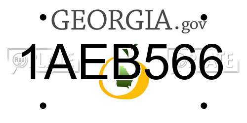 1AEB566 Georgia License Plate