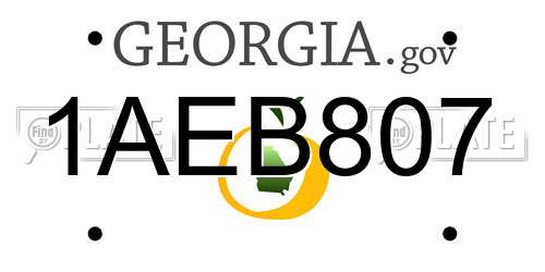 1AEB807 Georgia License Plate