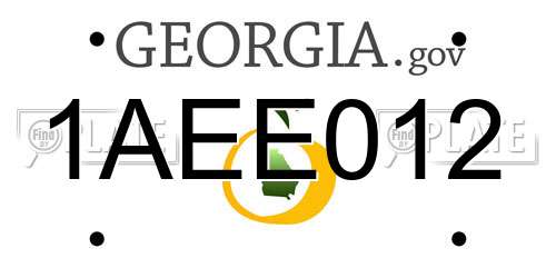 1AEE012 Georgia License Plate
