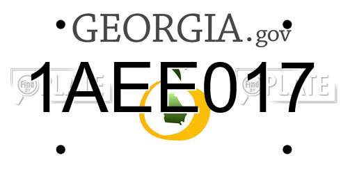 1AEE017 Georgia License Plate