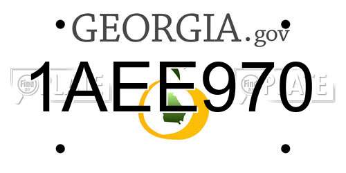 1AEE970 Georgia License Plate