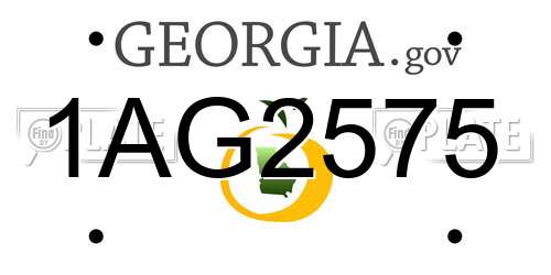 1AG2575 Georgia License Plate
