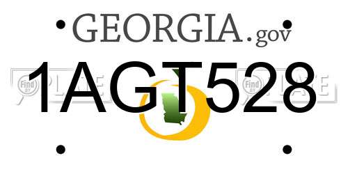 1AGT528 Georgia License Plate