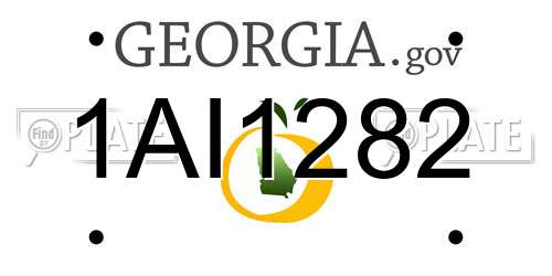 1AI1282 Georgia License Plate