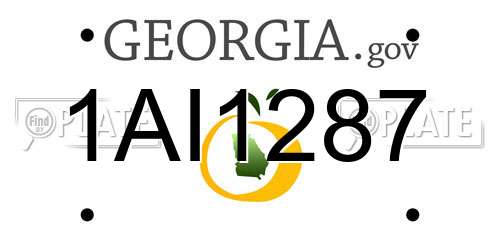 1AI1287 Georgia License Plate