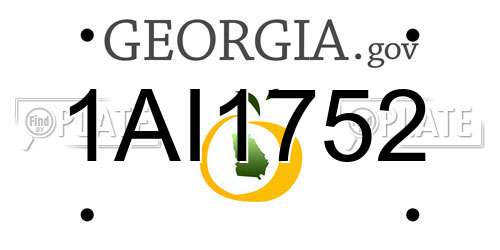 1AI1752 Georgia License Plate