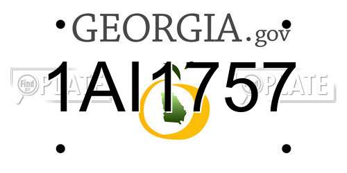 1AI1757 Georgia License Plate
