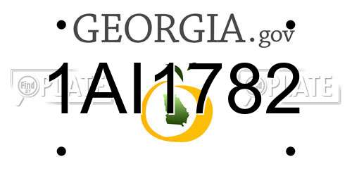 1AI1782 Georgia License Plate