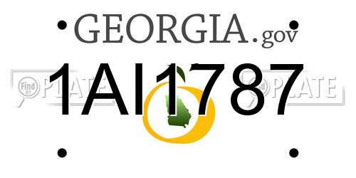 1AI1787 Georgia License Plate