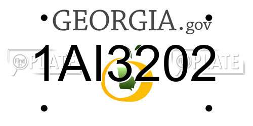 1AI3202 Georgia License Plate