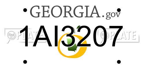 1AI3207 Georgia License Plate