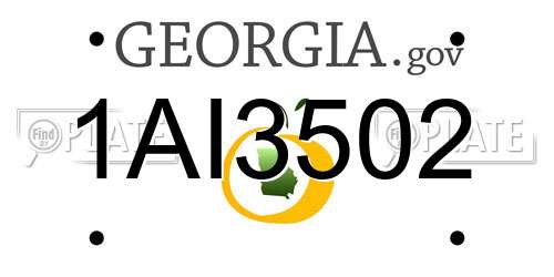 1AI3502 Georgia License Plate